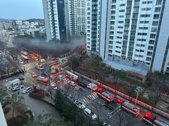 수성구 아파트 지하주차장서 화재